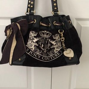 Large Authentic Black and Gold Juicy Couture Purse